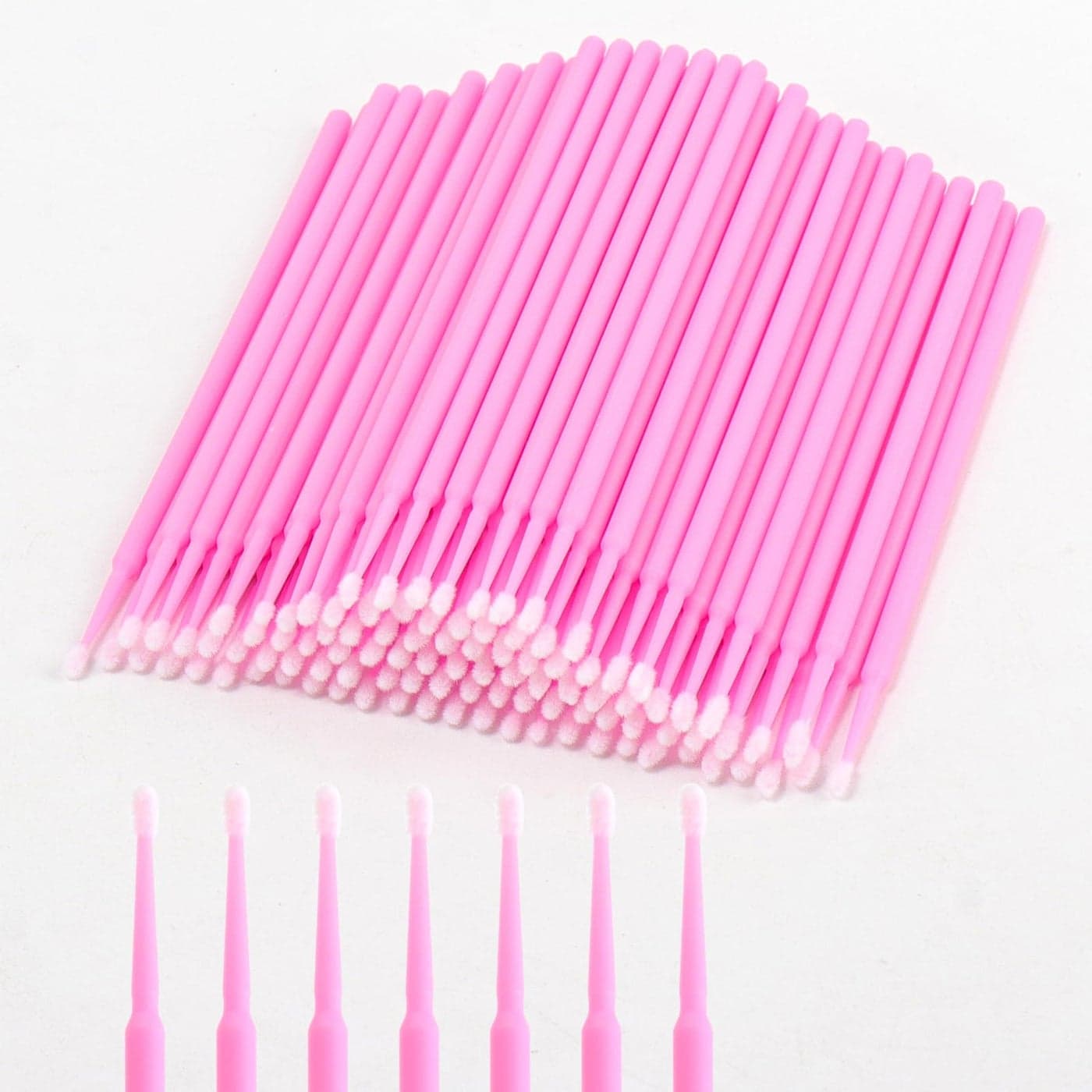 400 PCS Micro Applicator Brushes Disposable Eyelash Extension Microswab Mascara Wands Brush For Lash Remover Brush Tools Pink Fine20mm