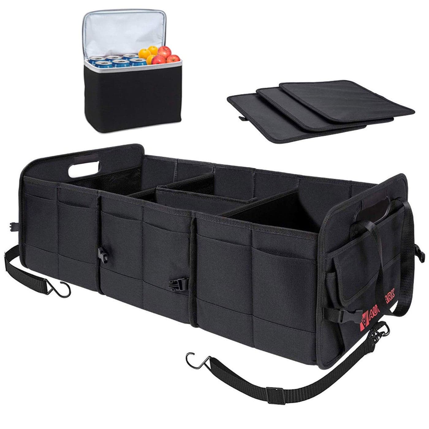 AUTOARK Multipurpose Car SUV Trunk Organizer with Removable Insulation Leakproof Cooler BagDurable Collapsible Adjustable Compartments Cargo StorageAK100