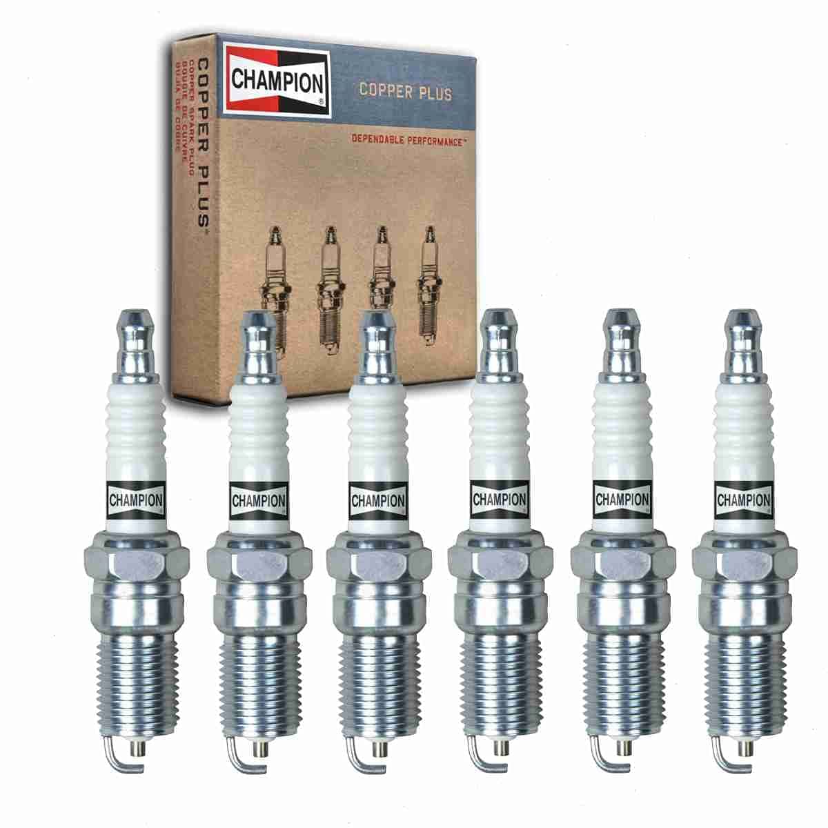 6 pc Champion Copper Plus Spark Plugs compatible with Chevrolet Astro 43L V6 19962005