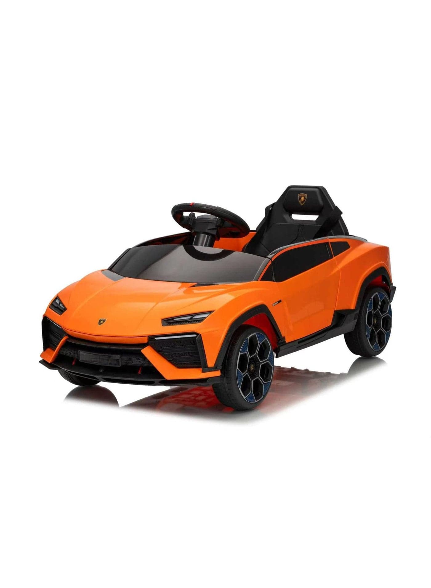 First Ride On Licensed Lamborghini Ride on Toy, for Kids to Drive, Ride on Toy with Remote Control, Toddler Ride on Toys w/3 Point Safety Belt, 3 Speeds, Bluetooth (Orange)