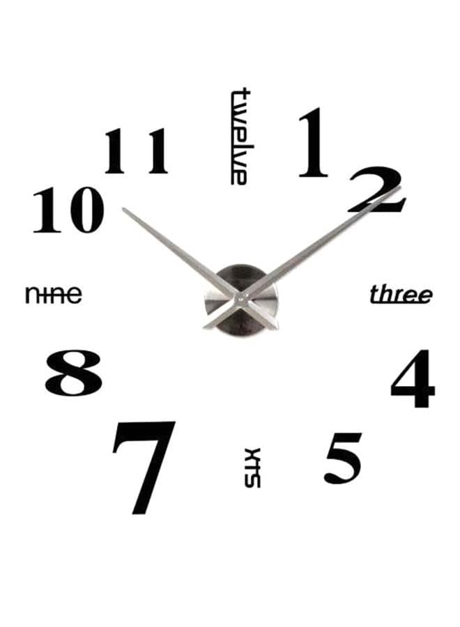 Black 3D Mirror Wall Clock - Size 50 x 70cm