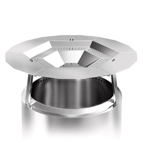 Heat Deflector for Solo Stove Bonfire 195 304 Stainless Steel Portable Heat Diffuser with HandleLeg Accessory for Bonfire Fire Pit CapturesRedirects Warmth for Solo Stove Accessories