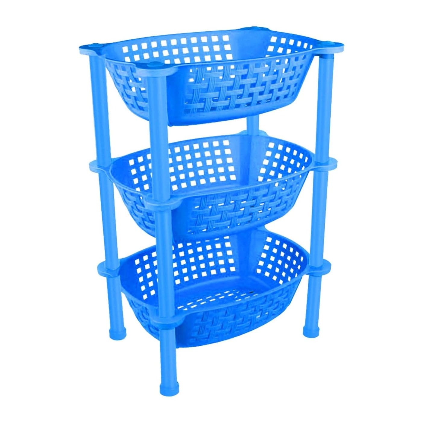 Sulfar Premium Multipurpose Plastic Trolley with Dish Rack for Kitchen Vegetable Storage Basket Modern Organizer 3 Layer Stackable Shelf Cart Kitchenware Food Snacks Bottles Toys Tiered Shelf