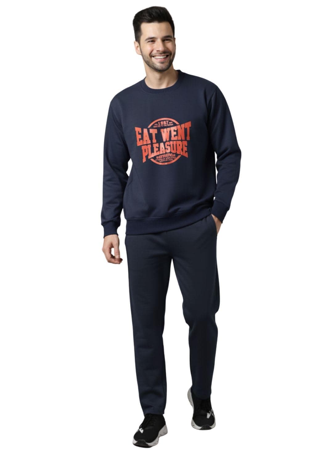 Mack Jonney Graphic Print Track Suit for men | Co-ord Set | Warm Fleece Tracksuit Set | Full Sleeve Sweatshirt-M4852