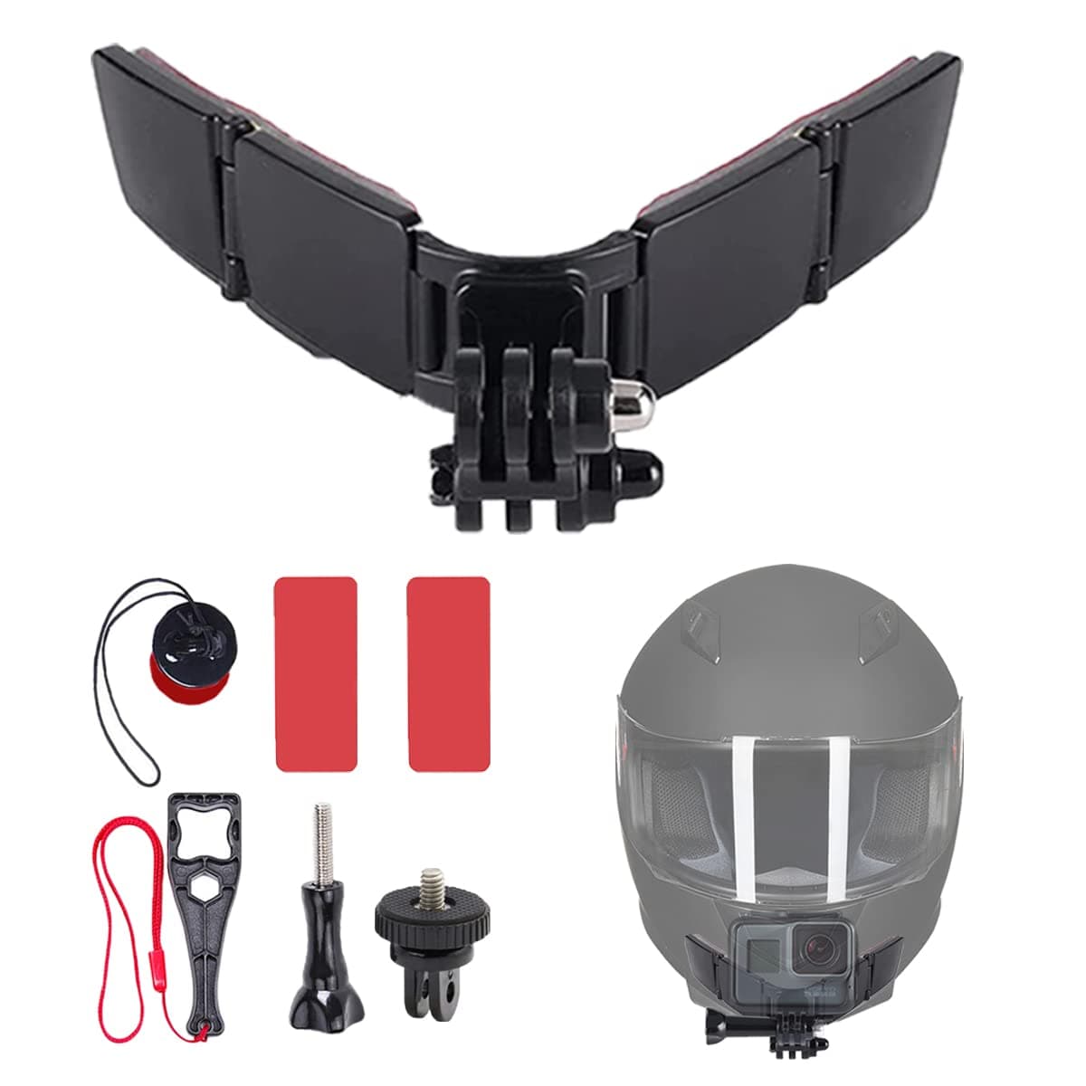 Helmet Chin Mount for GoPro Adhesive Chin Mount Fit for Full Face Motorcycle Helmet Immersive POV Recording Compatible With GoPro Hero 13 12 11 10 9 8 Camera Helmets Accessories Gear For Man Women