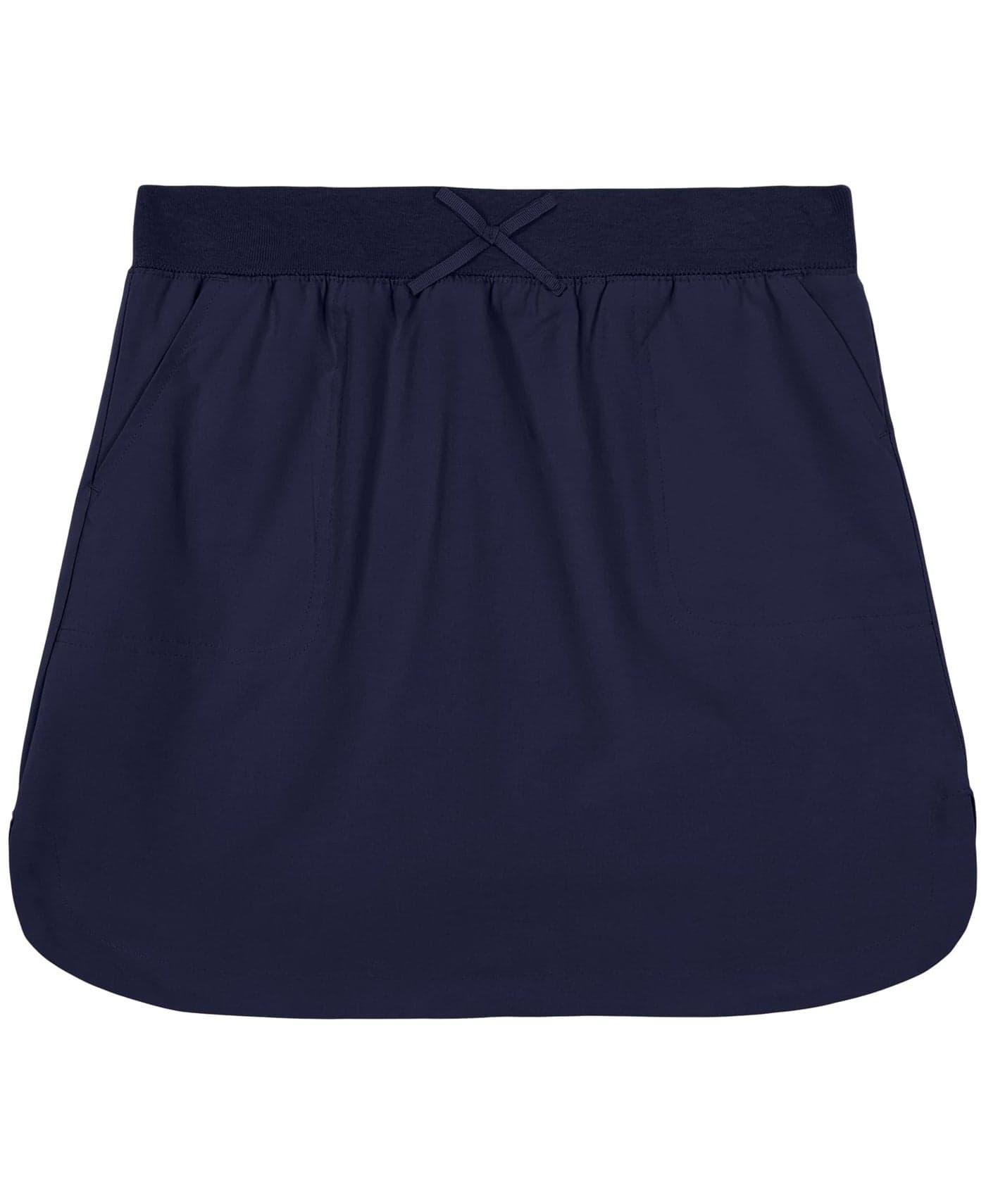 IZOD Girls' School Uniform Pull-on Scooter Skirt with Undershorts, Knit Waistband & Functional Pockets, Wrinkle Resistant, Navy, 10