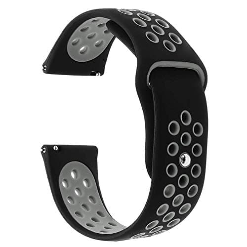 ACUTAS 22MM Classic Silicone Replacment Strap Band for Fossil Gen 5 | Fossil Gen 5E | Fossil Gen 6 44mm Smartwatch (Black/Grey)