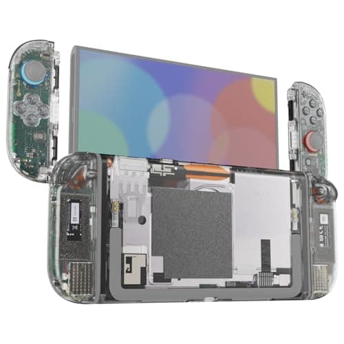 eXtremeRate DIY Replacement Shell Buttons for Nintendo Switch 2, Custom Full Set Rear Back Plate Controller Housing with Buttons for Switch 2 Handheld Console & Joycon 2 - Deluxe Version - Clear