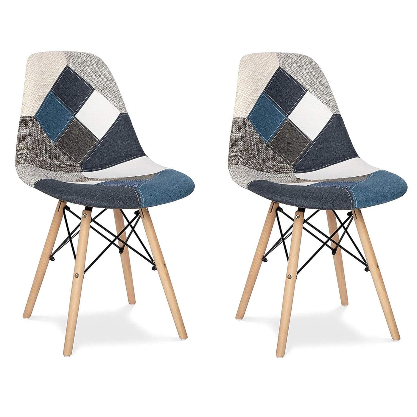 URBANCART Durable HeavyDuty Set of 2 Modern Furniture Patches Chair with Cushion for Cafeteria Seating Dining Side Chair Kitchen Restaurants Hotels Solid Wood Multicolor