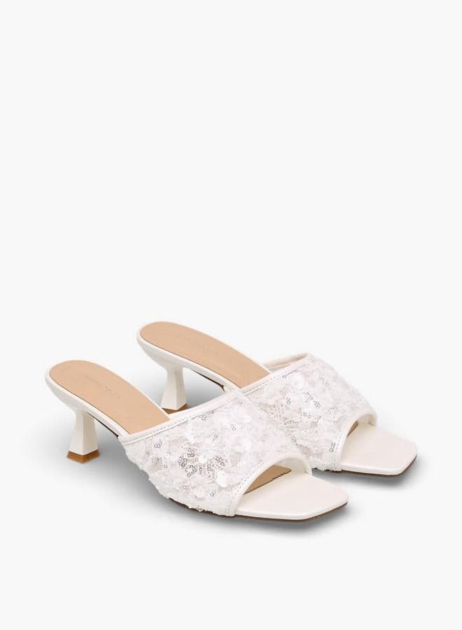 Flora Bella Women Sequin Embellished Open Toe Sandals