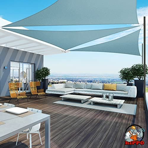 HIPPO Triangle Shade Sail Affordable & Premium 230 GSM Sun Shade UV Block for Outdoor Car Parking Garden (Country-Blue, 3.5MTX4MTX4.5MT)