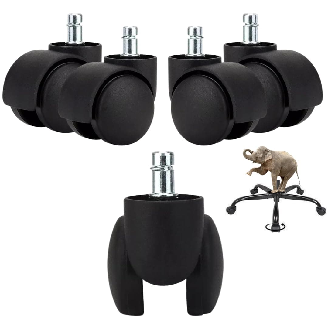 Maktune Office Chair Wheels Set of 5 Heavy Duty Casters for Rolling Furniture Computer Chairs Replacement Parts Wheel Base Accessories and Spares