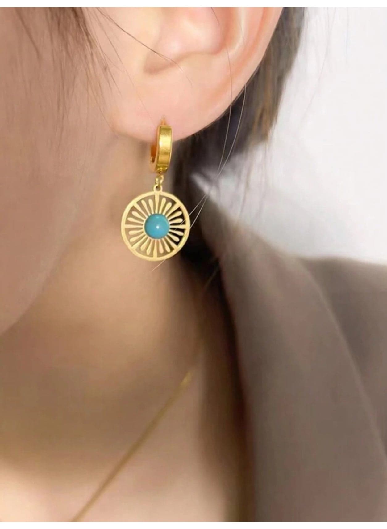 Elegant u0026 High Quality Stainless Steel Gold Plated Earrings For Women
