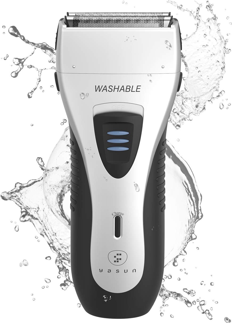 YASUN Foil Shaver Electric Razor WetDry IPX7 Waterproof Popup Beard Trimmer Cordless Rechargeable Mens Razor YS5800 Silver Black