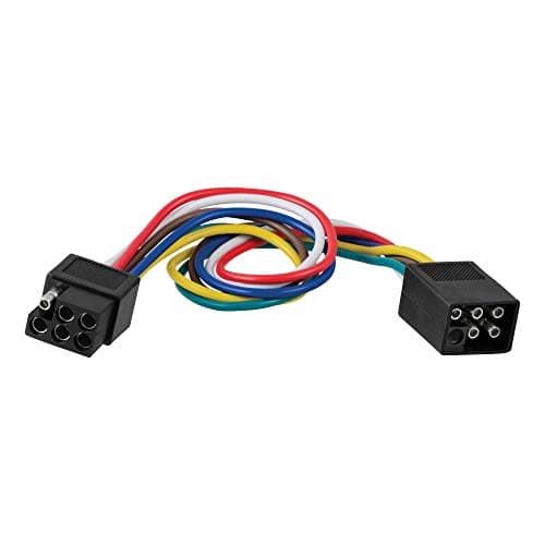 CURT 58034 VehicleSide and TrailerSide 6Pin Square Wiring Harness Connectors with 12Inch Wires