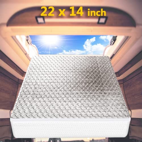 SIKADEER RV Vent Insulator 22"x14"x3", Universal Skylight Cover With Reflective Surface, Shade for Energy Savings, Sunroof Fits 14x22 Inch V2 Camper Vents