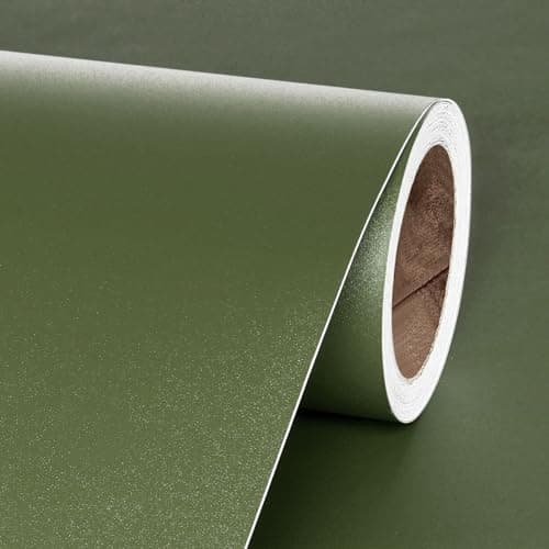Livelynine Green Wallpaper 24x394 inch Green Peel and Stick Wallpaper Waterproof Removable Wall Paper for Bedroom Living Room Kitchen Vinyl Wrap Durable Bathroom Cabinet Contact Paper Renter Friendly