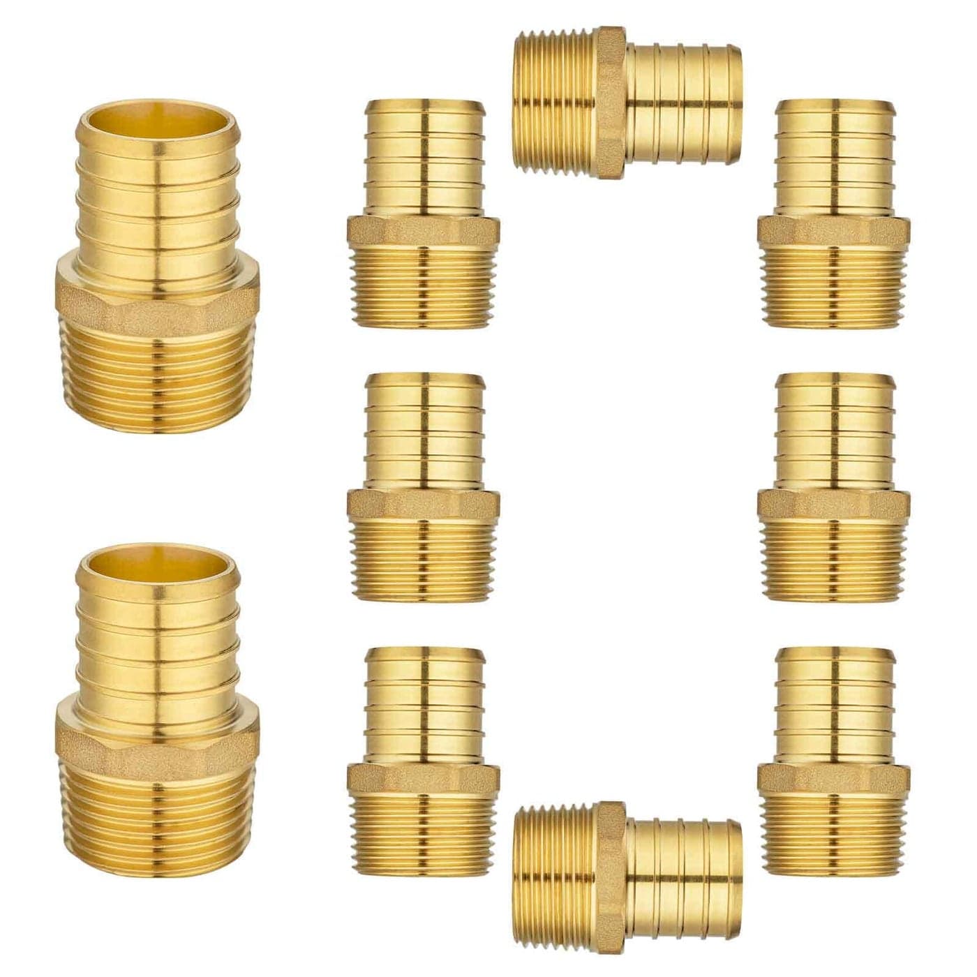 10 Pack Lidertik PEX Fittings Male NPT Adapter 1 PEX F1807 to 34 NPT Male Threaded Adapter Brass