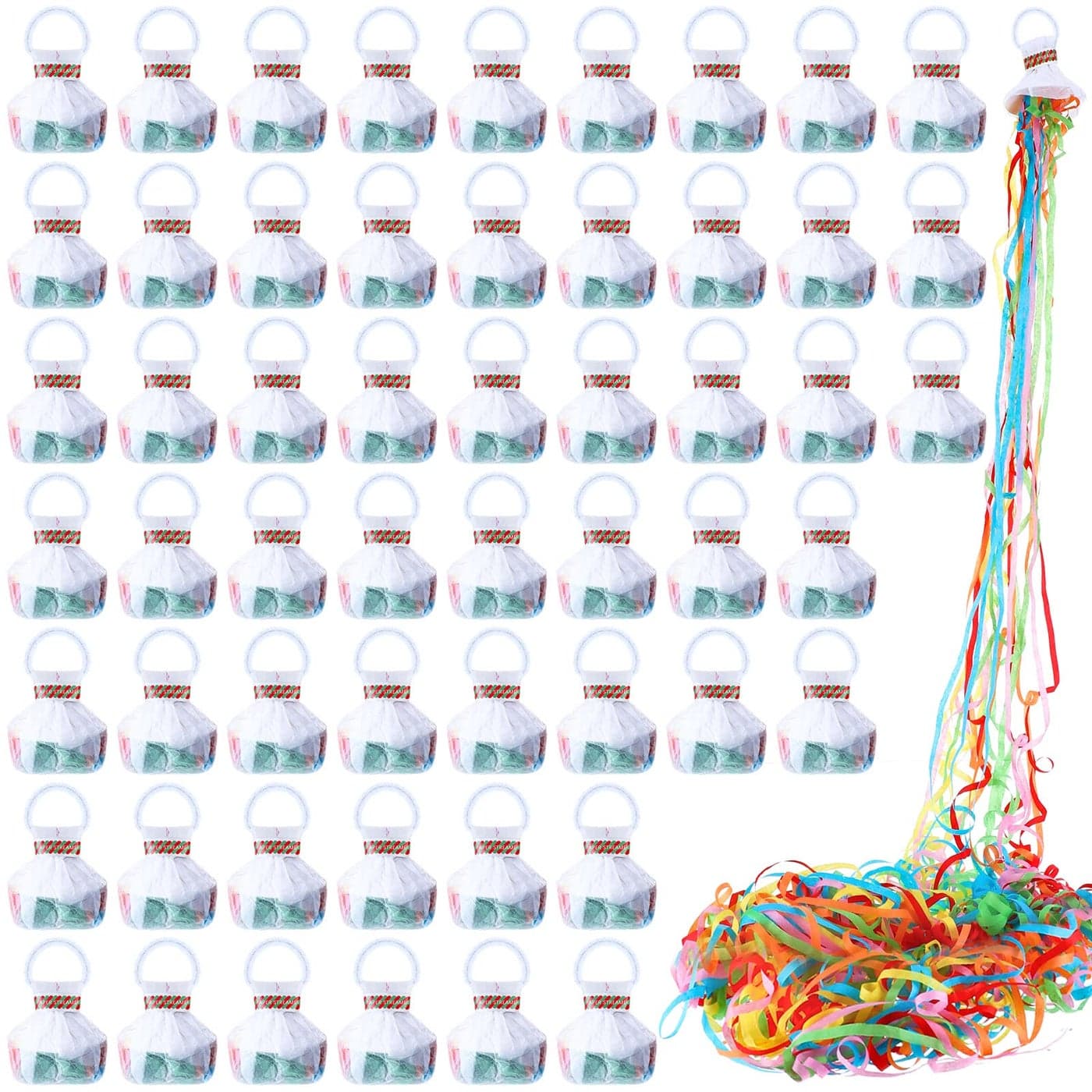 Civaner 30 Pieces No Mess Streamers Confetti White Hand Throw Streamers Paper Crackers for New years Wedding Opening Celebrations Birthday Retirement Engagement Graduation Party Favors Decor