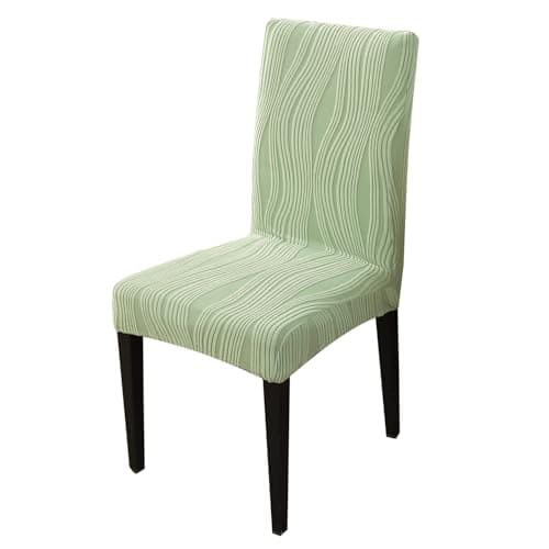 HOKIPO 200 GSM Stretchable Knitting Jacquard Chair Cover Set of 1,'Nestiva Series' Pastel Green (AR-6072-GRN)