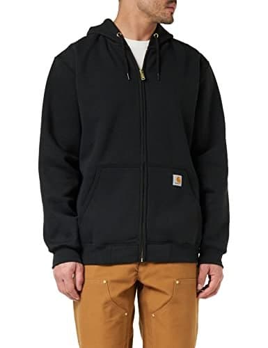 Carhartt Mens Loose Fit Midweight Full-Zip Sweatshirt Fashion Hoodies, Black, Small US