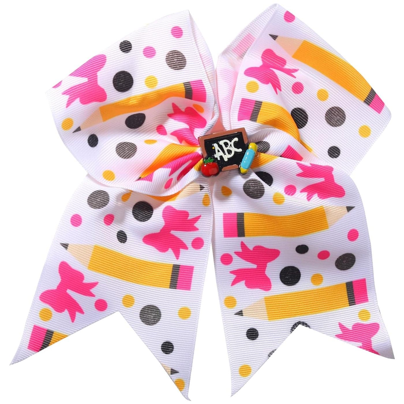 Totelux Pencil Hair Clips Large Bow Hair Barrettes Ponytail Holder Blackboard Apple Hair Bows Alligator Clips for Women Girls Student Back to School Season Hairpin Accessories