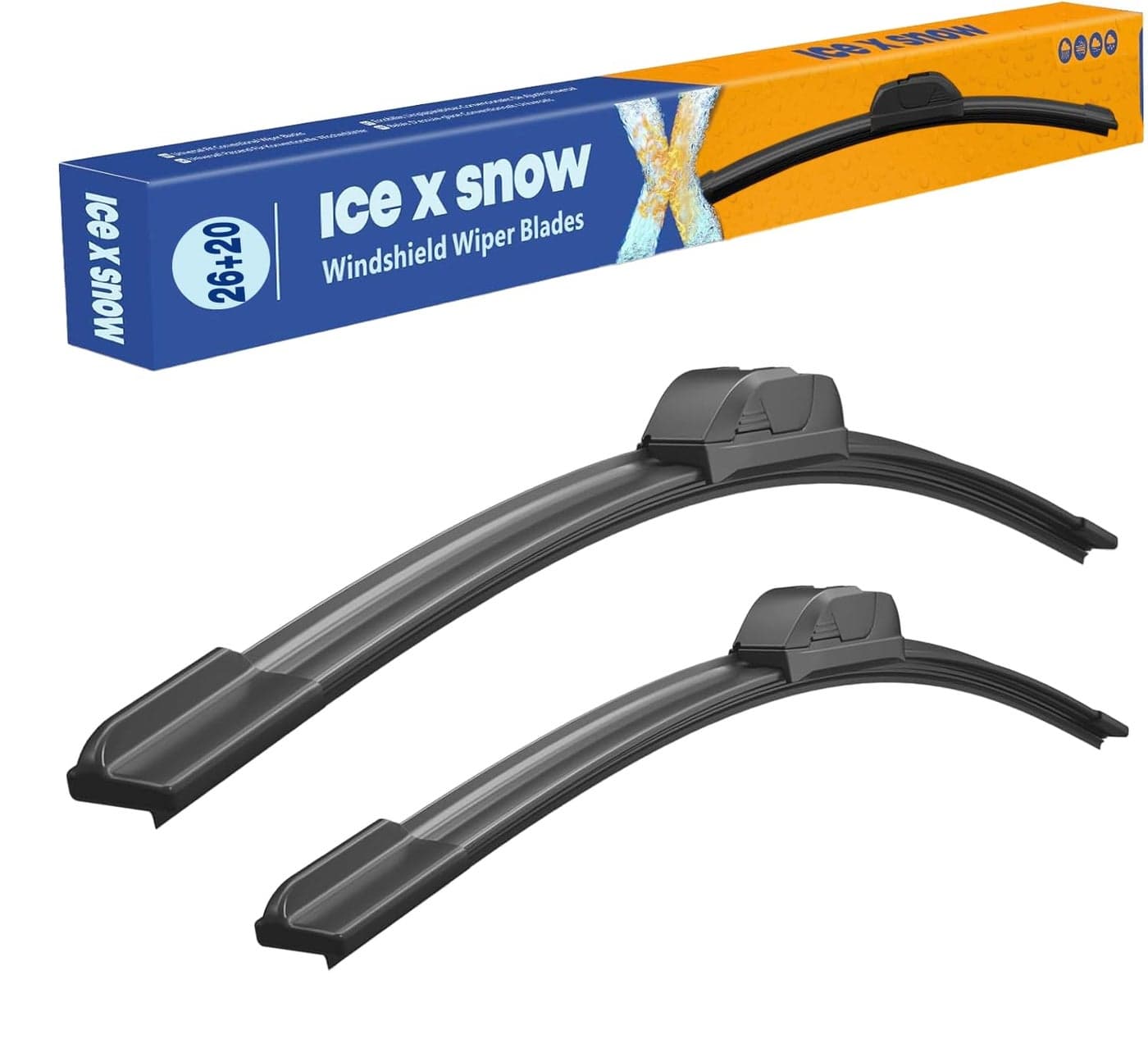 ICEXSNOW 2620 Water Repellent Windshield Wiper Blades Replacement for Toyota Camry 20232018 Highlander 20192008 Dodge Grand Caravan 20222008 Town Country 20162008 Ford Edge 20142007 AND MORE