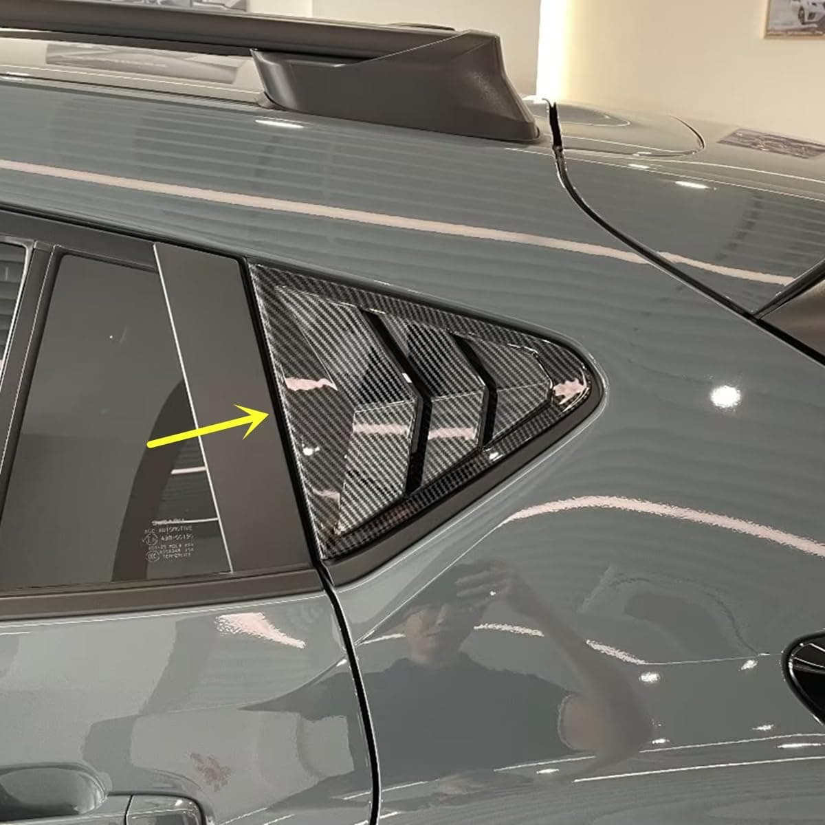 ZiWen 2X Sport Style Quarter Window Scoops Louvers for Subaru Crosstrek Impreza 2024 2025 (Carbon Fiber Print)