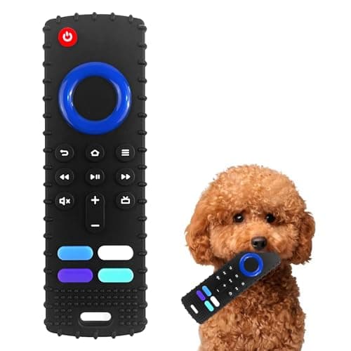 Puppy Toys for Teething, Remote Control Teether for Small Dogs,Puppy Teething Toy for Boredom & Stimulation,BPA-Free (Black)