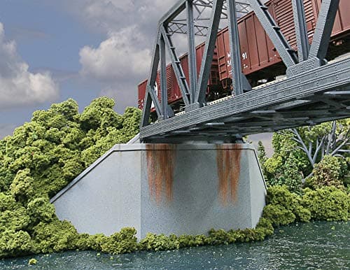 Walthers Cornerstone HO Scale Model Double-Track Railroad Bridge Concrete Abutment 2 Pack