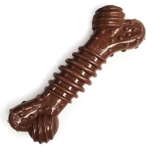 Nylabone Power Chew Groove Bone Dog Toys for Aggressive Chewers Durable Dog Toy for Small Breeds Small Dog Chew Toys Flavor Medley Small Up to 25 Ibs 1 Count