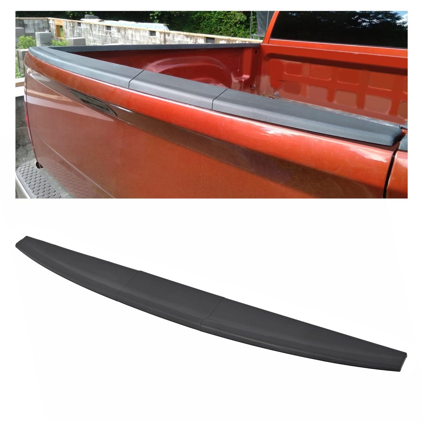 ECOTRIC Tailgate Molding Cap Spoiler Compatible with 20092019 Dodge Ram 1500 2500 3500 Classic Replacement for CH1909100 55372052AH 6502632 926578 Tail Gate Cover Top Protector Lip Trim 3Pcs