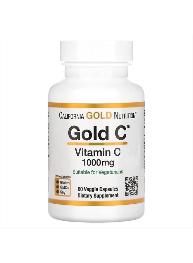 Gold C, USP Grade Vitamin C, 1,000 mg, 60 Veggie Capsules