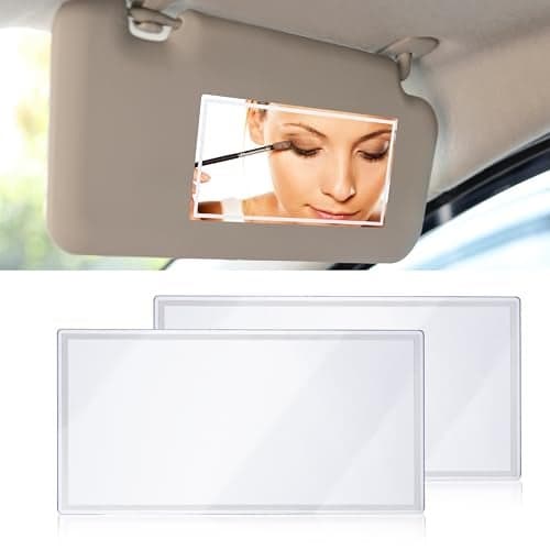 2 PCS Car Sun Visor Mirror HD 591315 Portable Car Vanity Mirror Seatback SelfAdhesive Makeup Mirrors Shatterproof Cosmetic Accessories for Automotive Truck SUV Vehicle