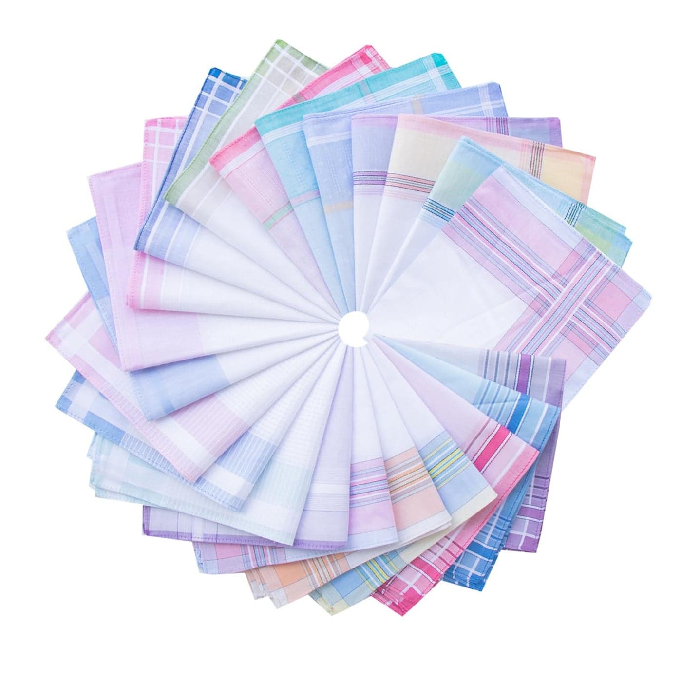 La closure Womens Soft Woven Stripe Handkerchiefs Cotton Colorful Plaid Hankies