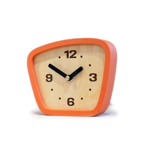 Little Top Creations Handcrafted Mid-Century Modern Clock – Silent Movement for Desk, Table & Mantel, No-Ticking Analog MCM Decor | Made in USA