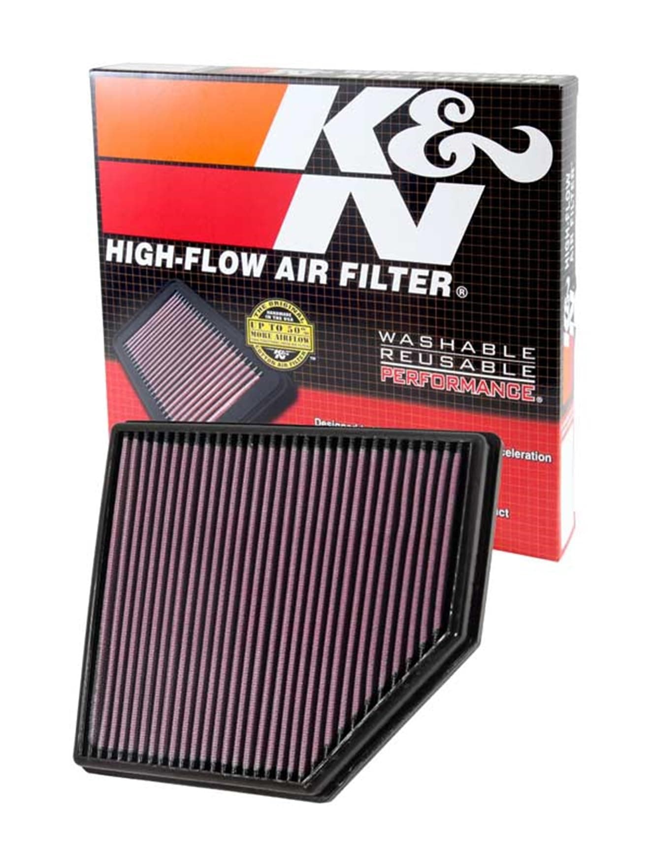 KN Engine Air Filter Reusable Clean Every 75000 Miles Washable Replacement Car Air Filter Compatible with 20062016 Volvo S60 V60 XC60 S60 II S80 S80L V70 II III XC 70 70 II 332418