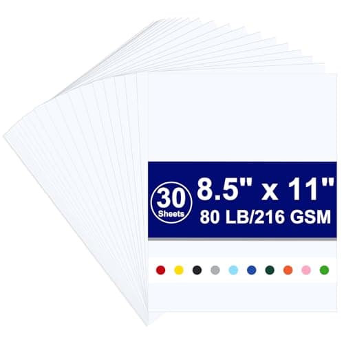 White Cardstock 85 x 11 216 gsm Cover Cardstock Paper80 Lb Card Stock Paper Heavy Copy Card Stock for PrinterScrapbookInvitationsChristmas White Cardstock 30 SheetsCardstock 85 x 11