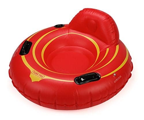 Tube Pro Red 44" Premium River Tube with Backrest and Floor- Heavy Duty, Commercial Grade