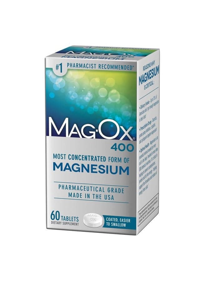 Magnesium Mineral Dietary Supplement Tablets, 483 mg Magnesium Oxide, 60 Count