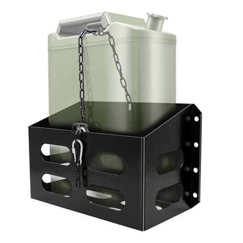Jerry Gas Cans Holder Rack 5 Gallon/20 Liter, Lockable Metal Steel Jerry Gasoline Cans Mount Brackets, Fuel Jug holder Rack, Water Container Holder Rack for Camping, Overlanding