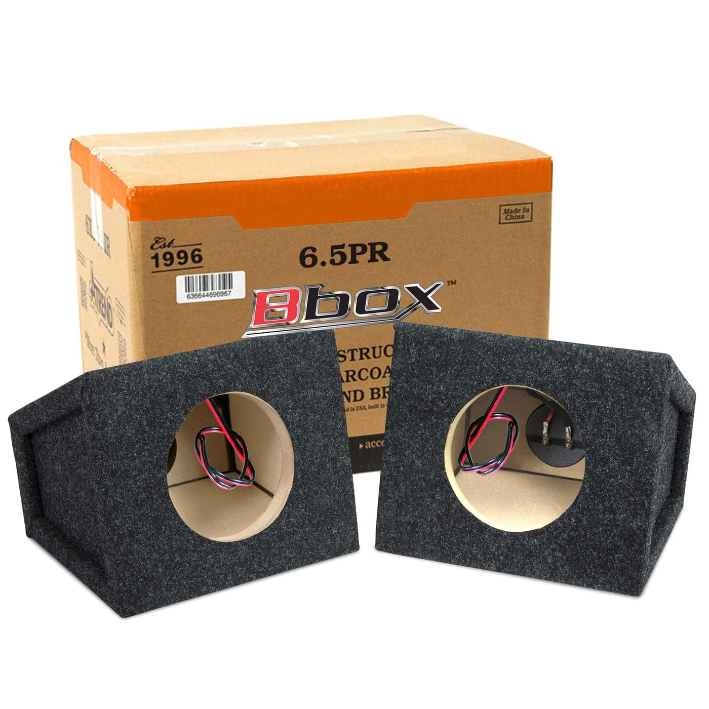 Bbox Pro Audio Tuned 65 Speaker Enclosures Premium Speakers to Enhance Sound and Bass Nickel Finish Terminals for Car or Truck 18 Gauge Audio Cables Speaker Set of 2 Charcoal