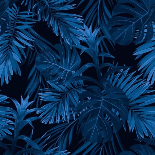 ReWallpaper 175in23ft Tropical Wallpaper Prepasted Dark Blue Palm Leaf Wallpaper for Bathroom Removable Monstera Leaves Vinyl Contact Paper Waterproof Navy Blue Wall Paper for Living Room Cabinets