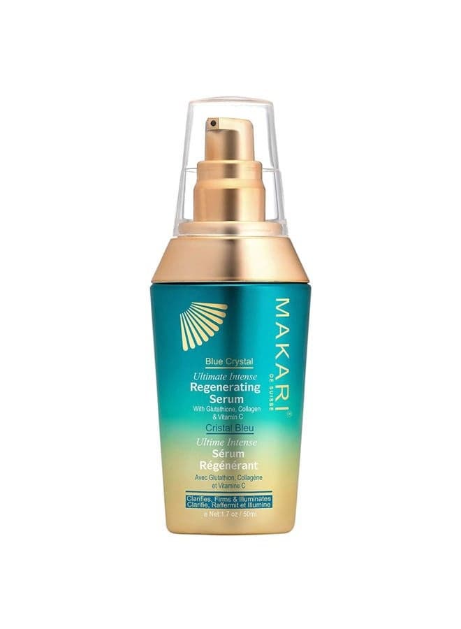 Makari Ultimate Intense Blue Crystal Regenerating Serum 50 ml | Anti-Aging and Hydrating Skin Brightening Serum for Face and Body | Skin Care Product with Glutathione, Collagen, and Vitamin C