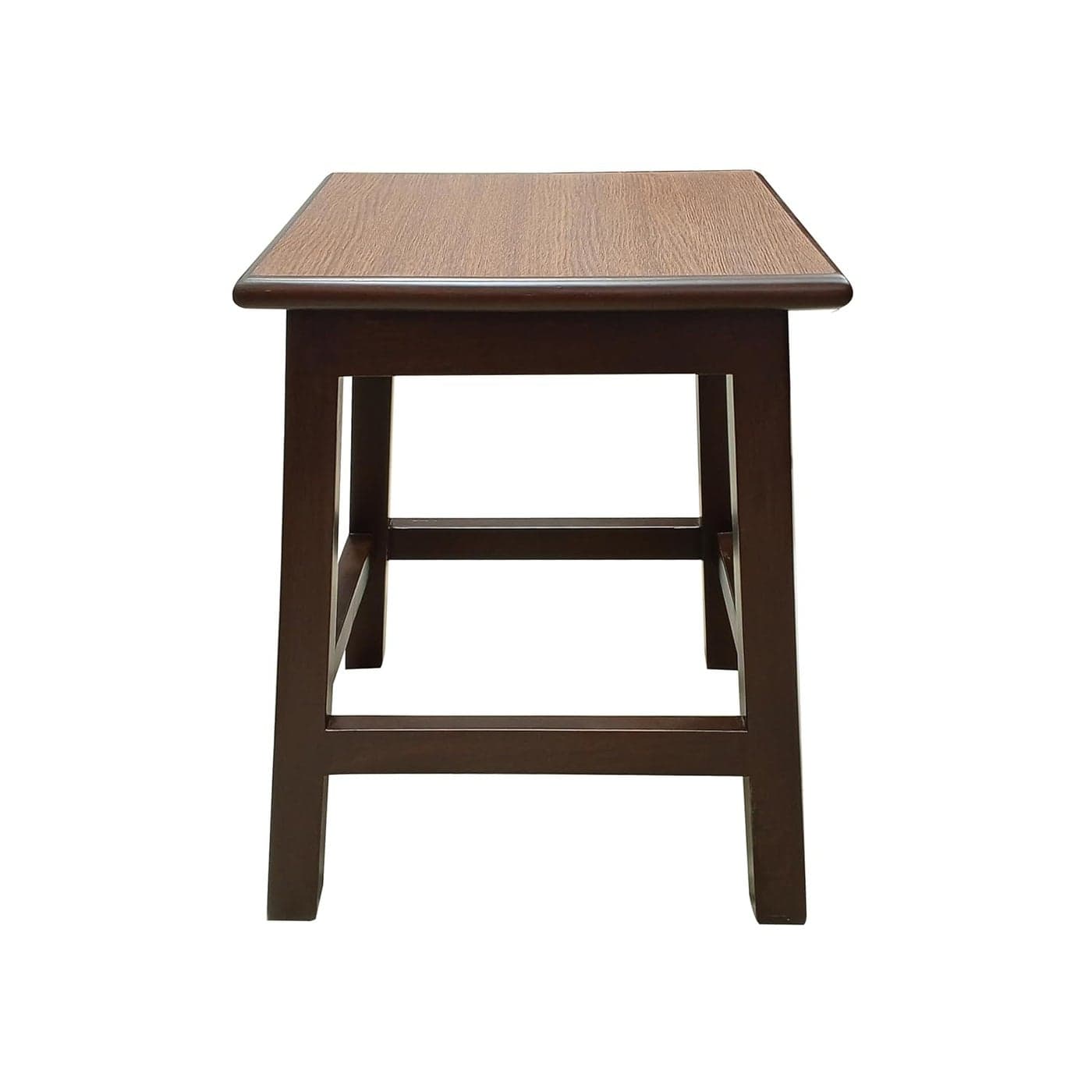 ASHOFY Handmade Laminate Teak Wood Wooden Stool Seating Table Wooden Table for Multipurpose Use Small Size 12x12x16 Inch Dark Brown Natural Fininsh