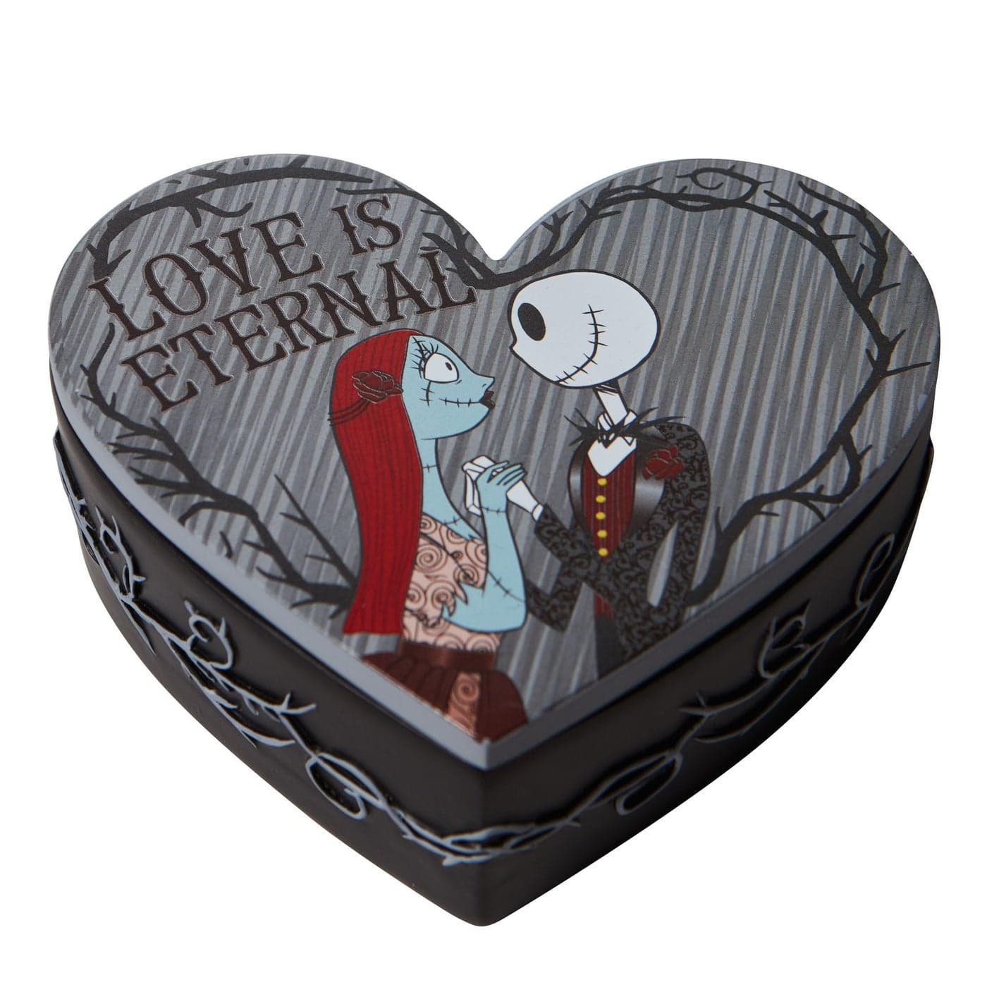Enesco Disney Showcase Couture de Force The Nightmare Before Christmas Jack Skellington and Sally Jewerly Storage Trinket Box with Lid 126 Inch Multicolor