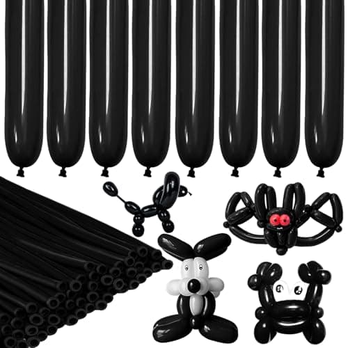 LXZFCRG 260 Balloons Black Long Balloon for Balloon Animals 100pcs Twisting Balloons for Balloon Garland Animals Modeling Birthday Wedding Party Decorations Black