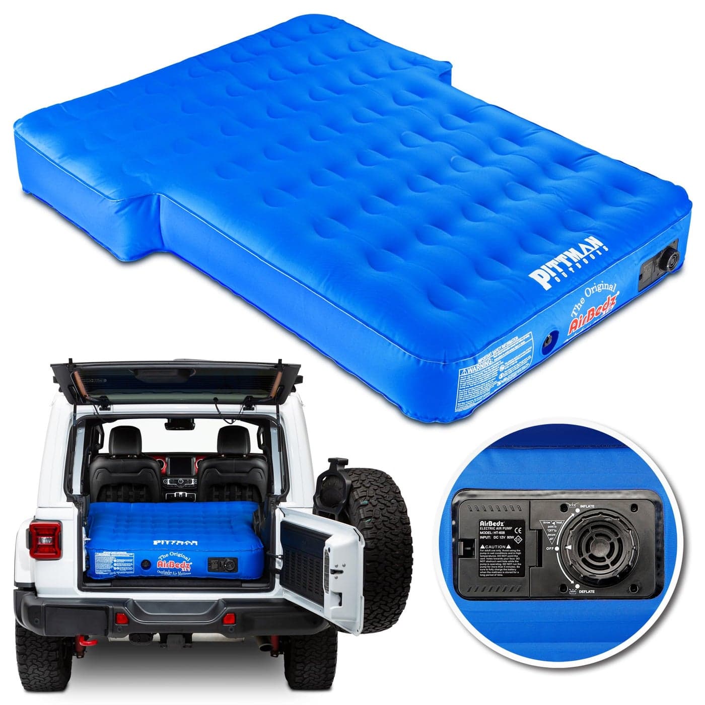 AirBedz Pittman Jeep MattressSUV Air Mattress with Built in Pump Premium 4Runner Mattress Jeep Wrangler Air Mattress Larger SUV Mattress with Low Odor Fabric Shell Design 66x52x10