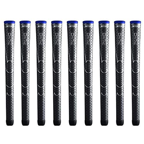 Winn Dri-Tac Midsize (+1/16") Dark Gray - 9 Piece Golf Grip Bundle