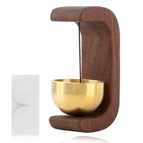 C Shape Magnetic Hanging Door Bell, Loud Sound Wooden Zen Grip Doorbell Chime, Hanging Wood Shop Keeper Bells for Business Door Opening, Entrance Decoration (Brown)